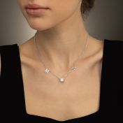 Helena Initials Necklace with 1 ct Diamond [Sterling Silver]