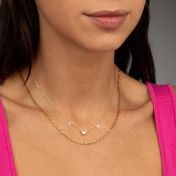 Helena Initials Necklace with 0.3 ct Diamond [18K Gold Vermeil]