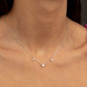 Helena Initials Necklace with 0.3 ct Diamond [Sterling Silver]