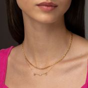 Helena Initials Necklace with Heart Diamond [18K Gold Vermeil]
