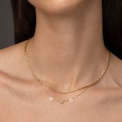 Helena Initials Necklace with Heart Diamond [18K Gold Vermeil]