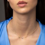 Helena Initials Necklace with Heart Diamond [18K Gold Vermeil]