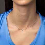 Helena Initials Necklace with Heart Diamond [Sterling Silver]
