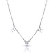 Helena Initials Necklace with Heart Diamond [Sterling Silver]