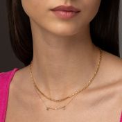 Collier Initiale Hélène en Diamant [Vermeil 18сt]