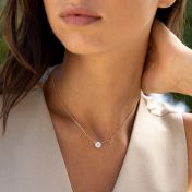 Helena Initials Necklace with 1 ct Diamond [14 Karat Gold]