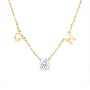 Helena Initials Necklace with 1 ct Diamond [18K Gold Vermeil]