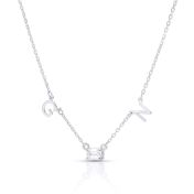 Helena Initials Necklace with 0.3 ct Diamond [Sterling Silver]