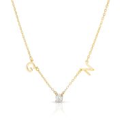 Helena Initials Necklace with 0.3 ct Diamond [18K Gold Plated]
