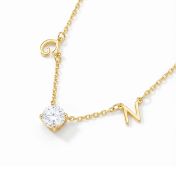 Helena Initials Necklace with 1 ct Diamond [18K Gold Vermeil]