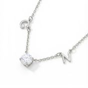Helena Initials Necklace with 1 ct Diamond [Sterling Silver]