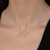 Helena Zodiac Necklace with 0.3 ct Diamond [Sterling Silver]