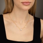 Helena Zodiac Necklace with 1ct Diamond [18K Gold Vermeil]