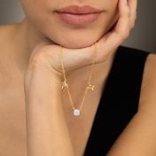 Helena Zodiac Necklace with 1ct Diamond [18K Gold Vermeil]