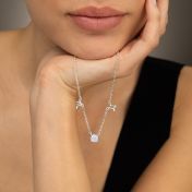 Helena Zodiac Necklace with 1ct Diamond [Sterling Silver]