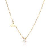Helena Zodiac Necklace with 0.3 ct Diamond [18K Gold Vermeil]