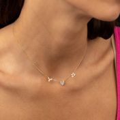 Helena Zodiac Necklace with Heart Diamond [18K Gold Vermeil]