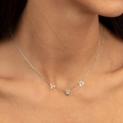 Helena Zodiac Necklace with Heart Diamond [Sterling Silver]