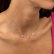 Helena Zodiac Necklace with Heart Diamond [Sterling Silver]