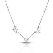 Helena Zodiac Necklace with Heart Diamond [Sterling Silver]