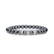 Bracelet Femme Hématite Avec Sphères Personnalisées [Argent 925]