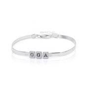 Bold Initials Herringbone Bracelet [Sterling Silver]