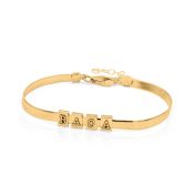 Pulsera de Silueta Inicial Herringbone [Bañado en Oro de 18K]