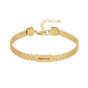 Pulsera Emma Herringbone con Nombre [Oro Vermeil de 18K]