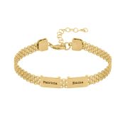Pulsera Emma Herringbone con Nombre [Oro Vermeil de 18K]