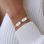 Pulsera de Cadena Milanesa con Nombre [Plata de Ley]