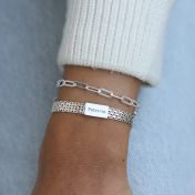 Pulsera de Cadena Milanesa con Nombre [Plata de Ley]