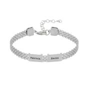 Pulsera de Cadena Milanesa con Nombre [Plata de Ley]