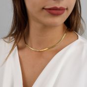 Talisa Herringbone Name Necklace [18K Gold Plated] - Wide Chain