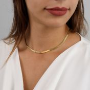 Herringbone Kette aus 750er Gold Vermeil mit Namen