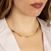 Herringbone Initial Necklace [18K Gold Plated]