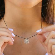 Hilos de Vida - Collar con colgante hexagonal y piedra de nacimiento [Plata de ley]