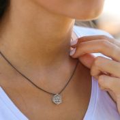 Hilos de Vida - Collar con colgante hexagonal y piedra de nacimiento [Plata de ley]