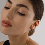 Hoop Crystals Earrings [Sterling Silver]