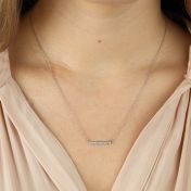 Glimmering Bar Necklace [Sterling Silver]