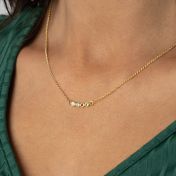 Talisa Stars Birthstone Necklace with 0.10 ct Diamond  [Gold Plated]