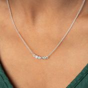 Talisa Stars Birthstone Necklace with Diamond [Sterling Silver]