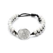 Wertvoller Ort Armband aus Howlite mit Gravur [Sterlingsilber]