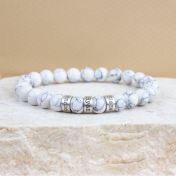 Howlite Women Name Bracelet [Silver]