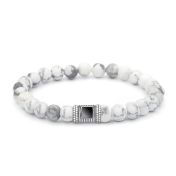 Howlite Women Bracelet with Nano Bible [Sterling Silver]