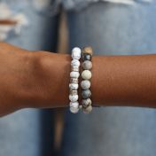 Bracciale da Donna con Nome in Howlite [Argento 925]