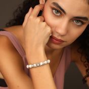 Howlite Women Name Bracelet With 0.30 ct Diamond [Sterling Silver]