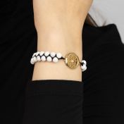Howlite Map Bracelet [18K Gold Vermeil]