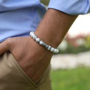 Pulsera con Ojo Turco de Howlita para Hombres