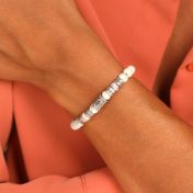 Howlite Evil Eye Women Name Bracelet - Black Crystal [Sterling Silver]