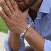 Pulsera Hamsa de Howlita para Hombres